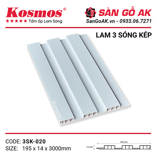  Thông số ấn tượng của lam 3 sóng Kosmos 3SK-020 trắng trơn
