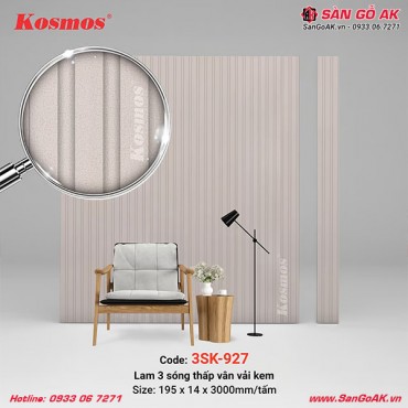 Lam 3 sóng thấp Kosmos 3SK-927 vân vải kem