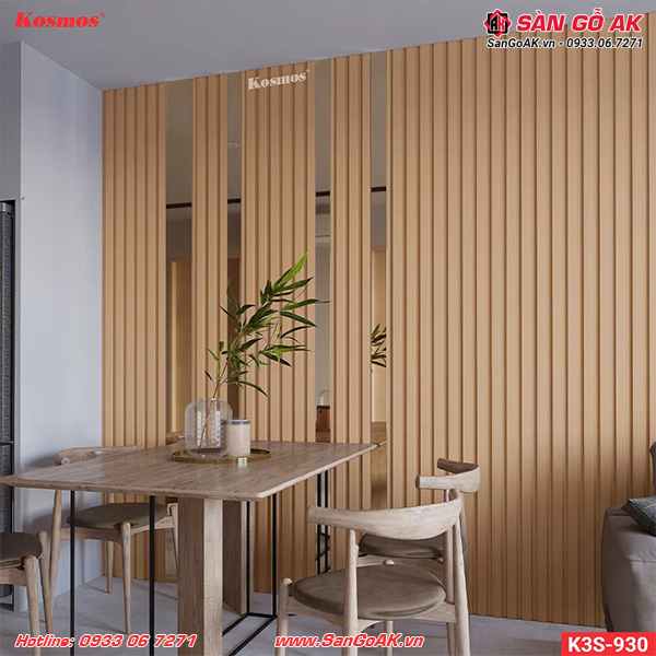 Ốp tường sang trọng, tinh tế với lam sóng vân vải vàng nhạt 3SK-930