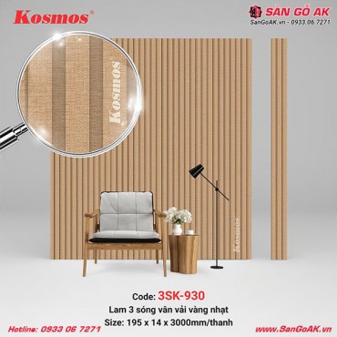 Lam 3 sóng thấp Kosmos 3SK-930 vân vải vàng nhạt