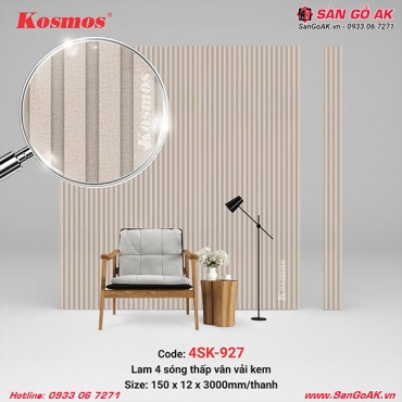 Tấm ốp lam 4 sóng thấp Kosmos 4SK-927 vân vải kem