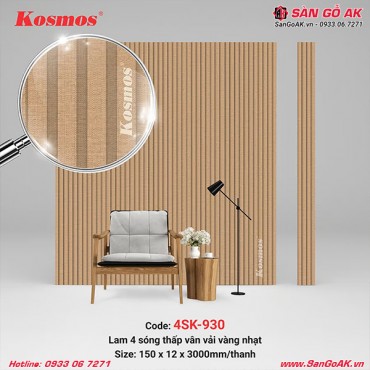 Tấm ốp lam 4 sóng thấp Kosmos 4SK-930 vân vải vàng nhạt