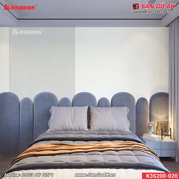 Ốp vách đầu giường sang trọng, thanh lịch với lam sóng K3S200-020