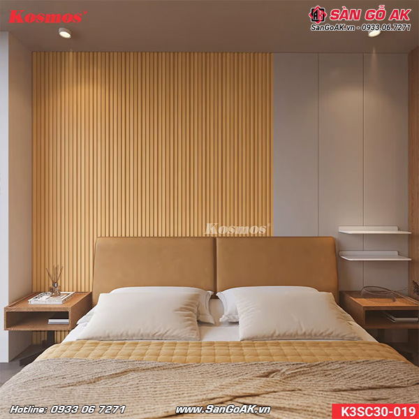 Ốp vách đầu giường phòng ngủ sang trọng, ấn tượng với lam sóng K3SC30-019