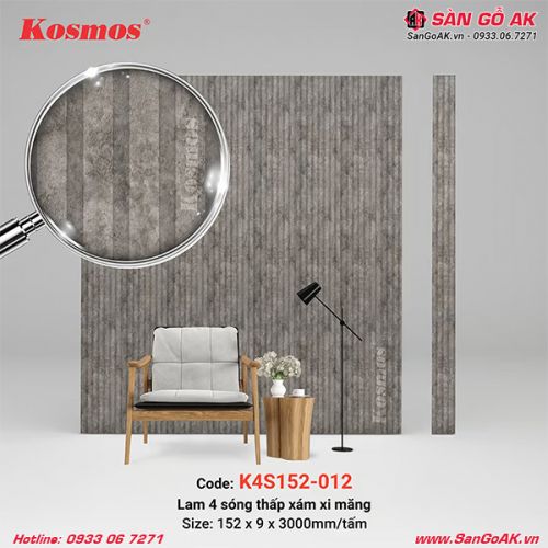 Tấm ốp lam 4 sóng thấp Kosmos K4S152-012 xám xi măng