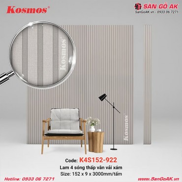 Tấm ốp lam 4 sóng thấp Kosmos K4S152-922 vân vải xám