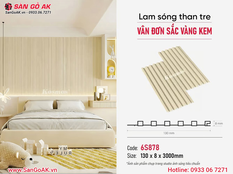 Sàn Gỗ AK - Nơi cung cấp lam sóng than tre Kosmos 6S878 đơn sắc vàng kem
