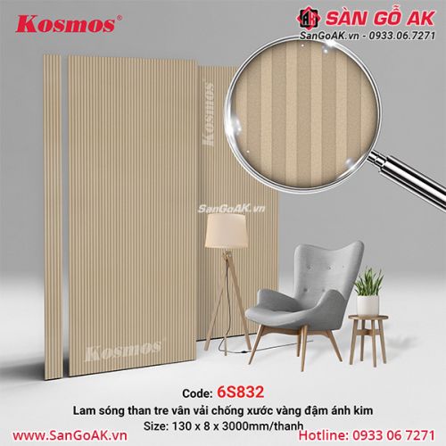 Lam sóng than tre Kosmos 6S-832 vân vải vàng đậm ánh kim