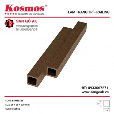 Thanh lam gỗ nhựa ngoài trời Kosmos - LAM35X35 Coffee