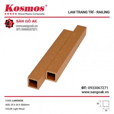Thanh lam gỗ nhựa ngoài trời Kosmos - LAM35X35 Light Wood