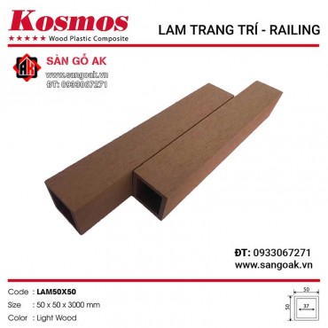 Thanh lam gỗ nhựa ngoài trời Kosmos - LAM50X50 Light Wood
