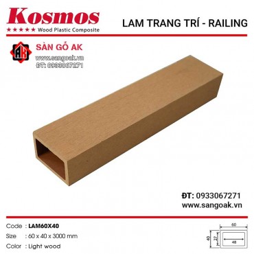 Thanh lam gỗ nhựa ngoài trời Kosmos - LAM60X40 Light Wood