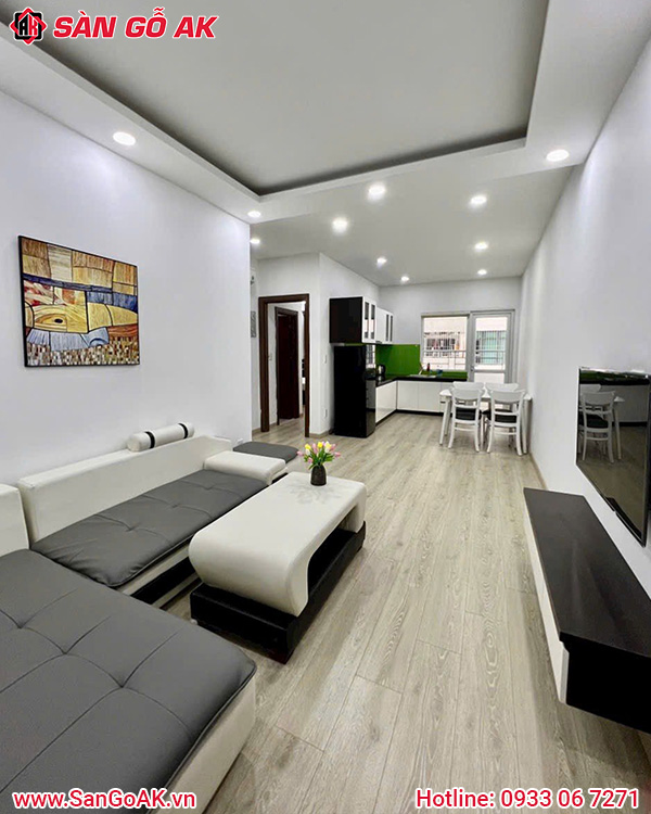 Sàn Gỗ Công Nghiệp Vân Gỗ Tự Nhiên Cho Phòng Khách