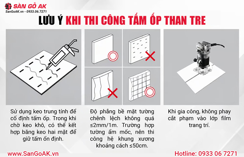 Lưu ý khi thi công tấm ốp than tre đúng kỹ thuật