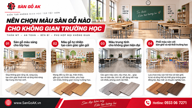 Nên Chọn Màu Sàn Gỗ Nào Cho Không Gian Trường Học