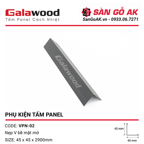 Phụ kiện nẹp góc ngoài VPN-02 màu xám bề mặt mờ