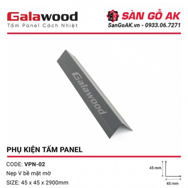 Nẹp V Góc Ngoài Phụ Kiện Tấm Panel VPN-02 Màu Xám Mờ