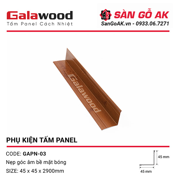 Phụ kiện nẹp góc trong GAPN-03 màu cánh gián bề mặt bóng