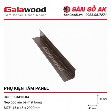 Nẹp Góc Trong Phụ Kiện Tấm Panel GAPN-04 Màu Nâu Walnut