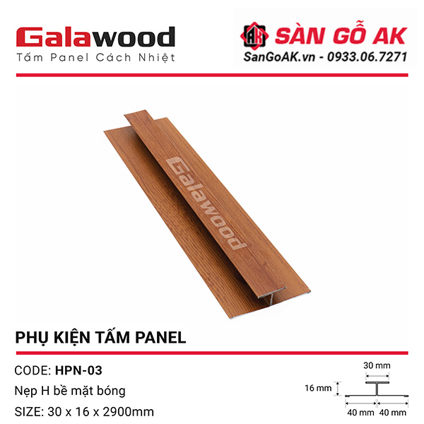 Phụ kiện nẹp nối chữ H mã HPN-04 màu nâu walnut