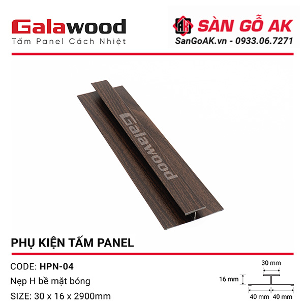Phụ kiện nẹp nối chữ H mã HPN-04 màu nâu walnut