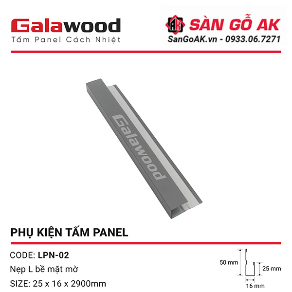 Phụ kiện tấm Panel thanh nẹp chữ L LPN-02 màu xám bề mặt mờ