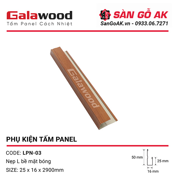 Phụ kiện tấm Panel thanh nẹp chữ L LPN-03 màu cánh gián bề mặt bóng