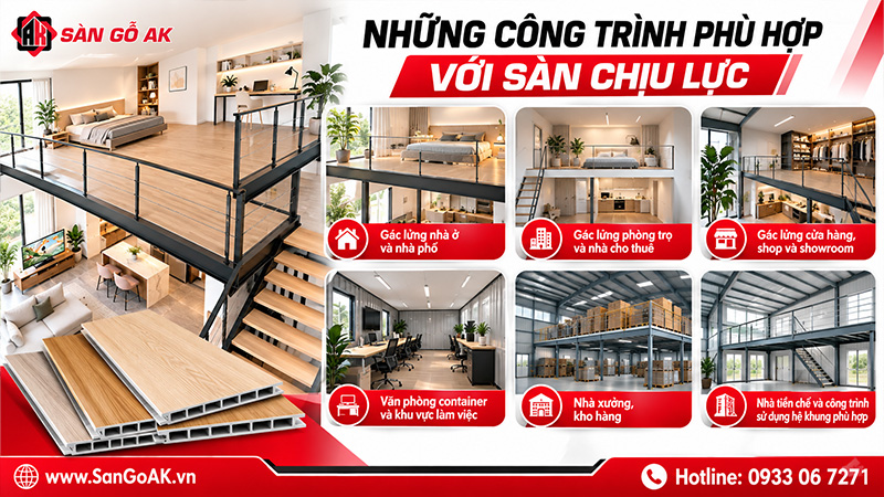 Những Công Trình Phù Hợp Với Sàn Nhựa Chịu Lực Gác Lửng