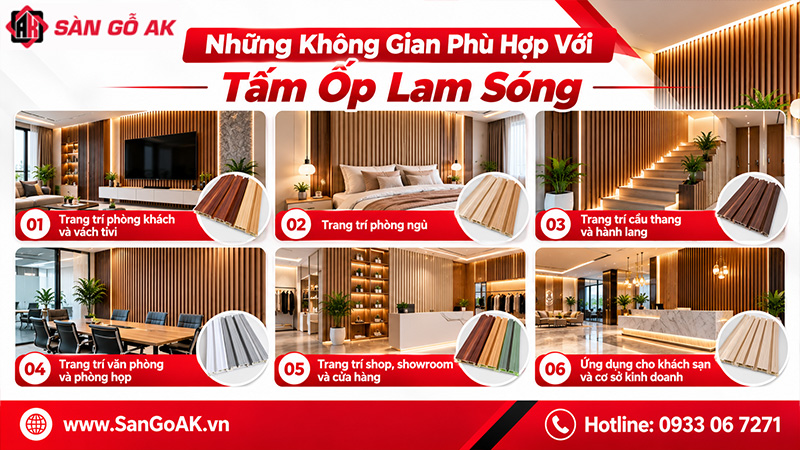 Những Không Gian Phù Hợp Với Tấm Ốp Lam Sóng