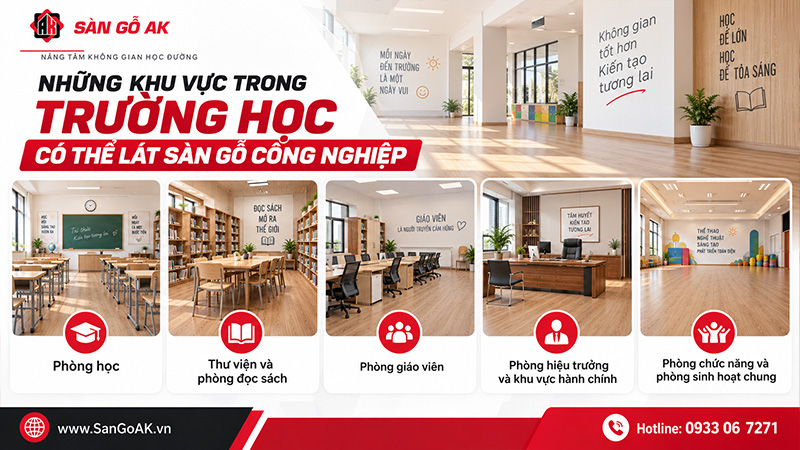 Những Khu Vực Trong Trường Học Có Thể Lát Sàn Gỗ Công Nghiệp
