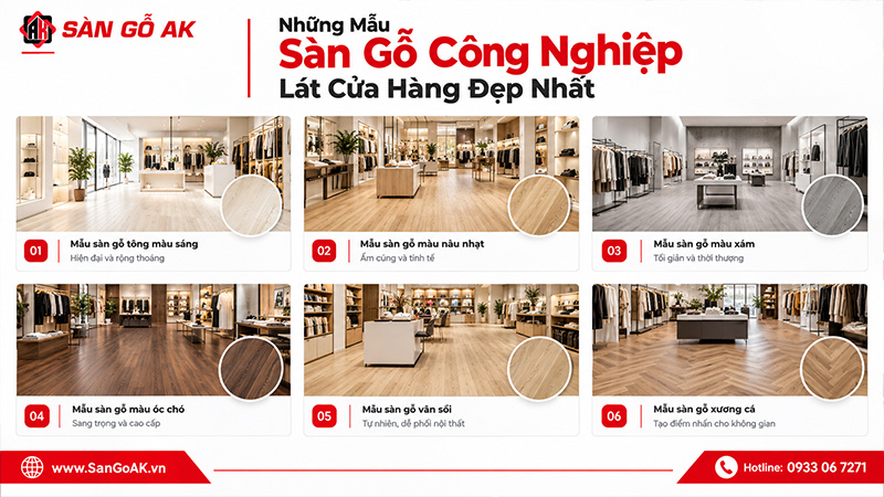 Những Mẫu Sàn Gỗ Công Nghiệp Lát Cửa Hàng Đẹp Nhất