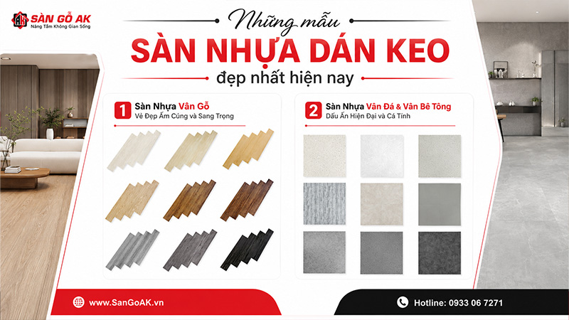 Những mẫu sàn nhựa dán keo đẹp nhất hiện nay