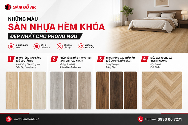 Những mẫu sàn nhựa hèm khóa đẹp nhất cho phòng ngủ