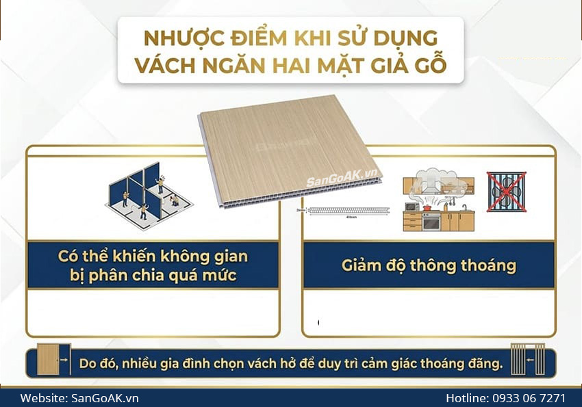 Nhược Điểm Khi Sử Dụng Vách Ngăn Hai Mặt Giả Gỗ