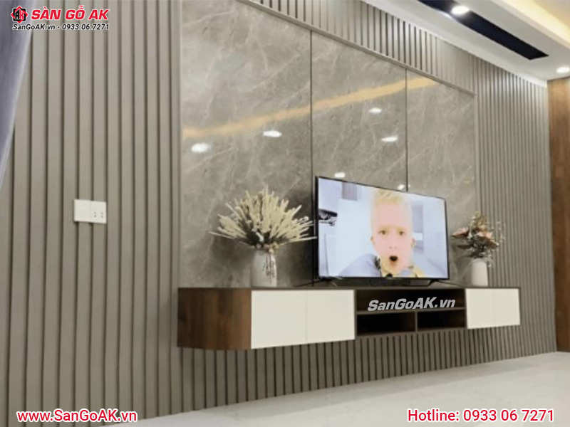 Thi công tấm ốp lam sóng PS trên bề mặt bằng phẳng, khô ráo