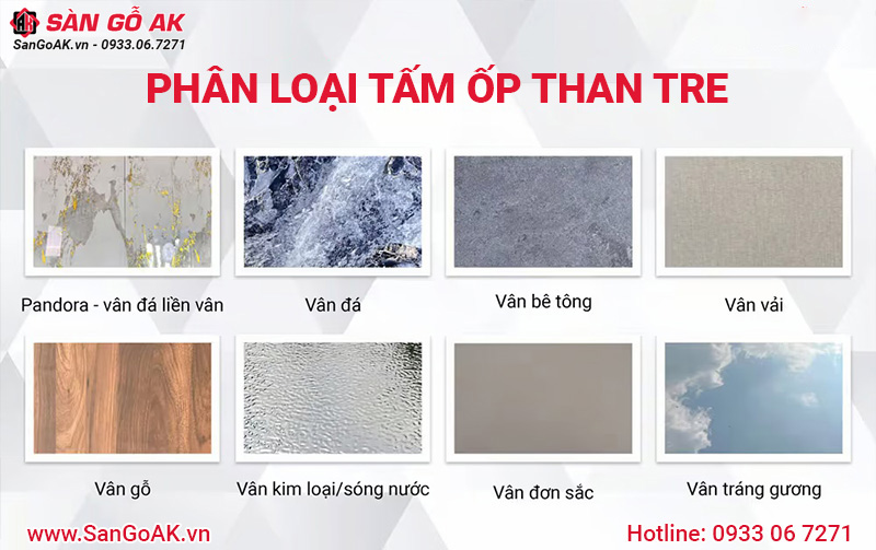 Phân loại tấm ốp than tre