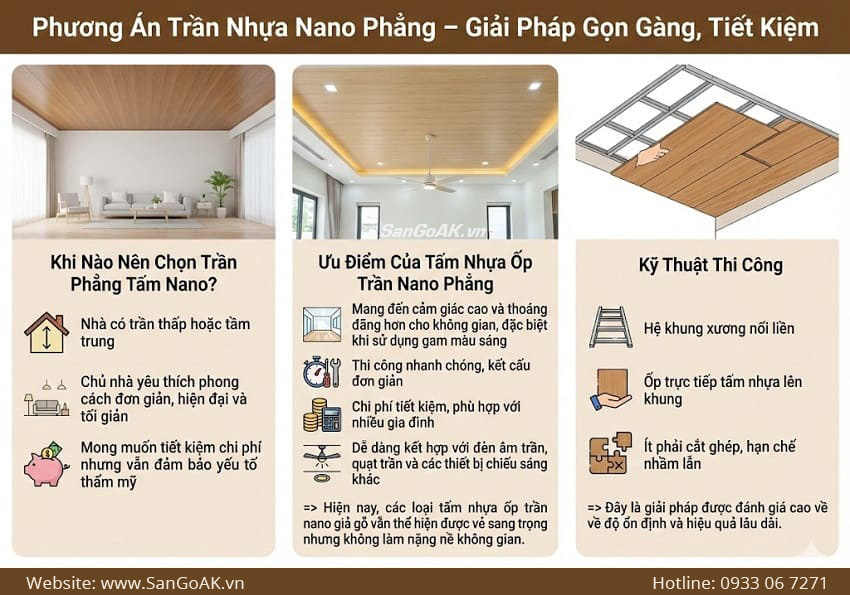 Phương Án Trần Nhựa Nano Phẳng – Giải Pháp Gọn Gàng, Tiết Kiệm