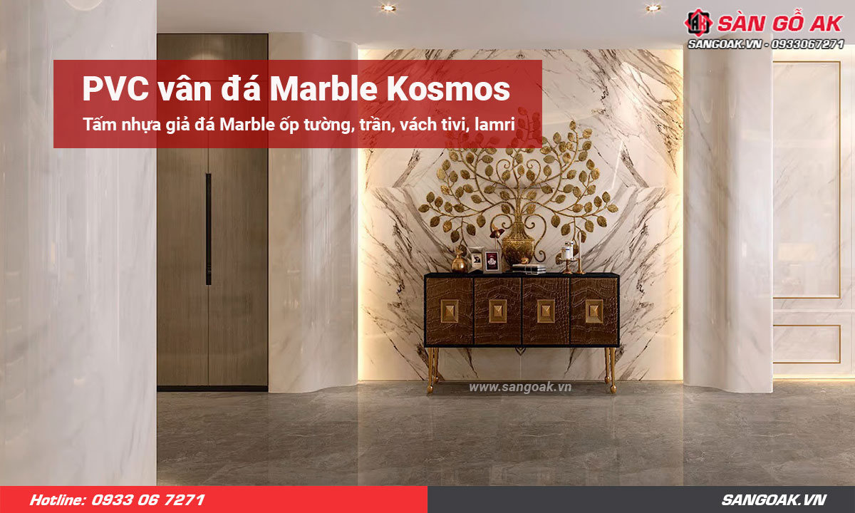 Trang trí nội thất sang trọng, hiện đại với tấm ốp PVC vân đá Marble Kosmos