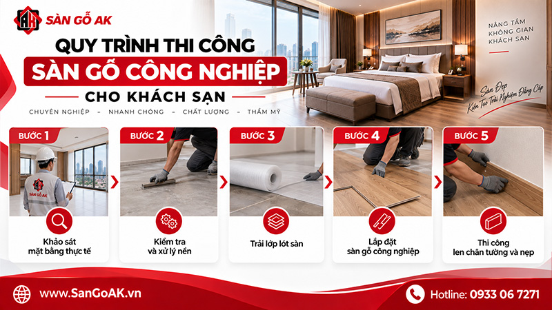Quy Trình Thi Công Sàn Gỗ Công Nghiệp Cho Khách Sạn