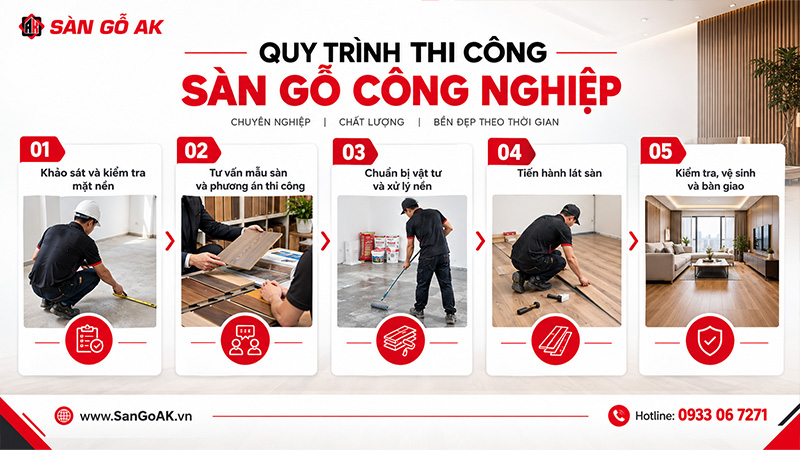 Quy Trình Thi Công Sàn Gỗ Công Nghiệp