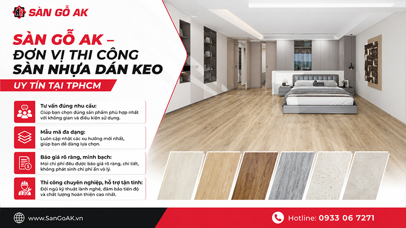 Sàn Gỗ AK - Thi công sàn nhựa dán keo uy tín tại TPHCM