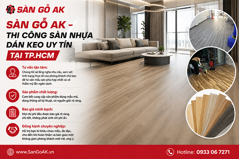 Sàn Gỗ AK - Thi công sàn nhựa dán keo uy tín tại TPHCM