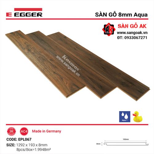 Sàn Gỗ Công Nghiệp Đức Egger Aqua 8mm EPL067