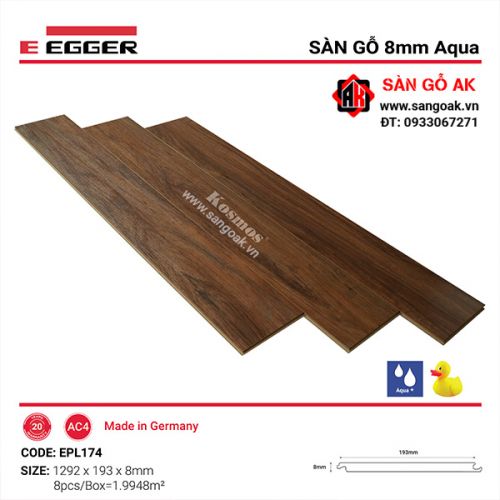 Sàn Gỗ Công Nghiệp Đức Egger Aqua 8mm EPL174