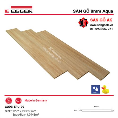 Sàn Gỗ Công Nghiệp Đức Egger Aqua 8mm EPL179