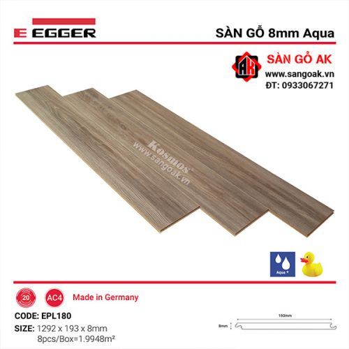 Sàn Gỗ Công Nghiệp Đức Egger Aqua 8mm EPL180