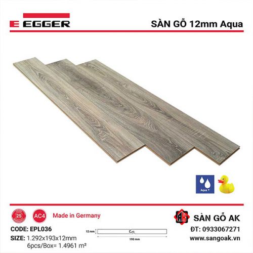 Sàn Gỗ Công Nghiệp Đức Egger Aqua 12mm EPL036