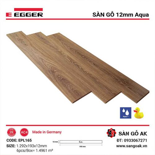Sàn Gỗ Công Nghiệp Đức Egger Aqua 12mm EPL165