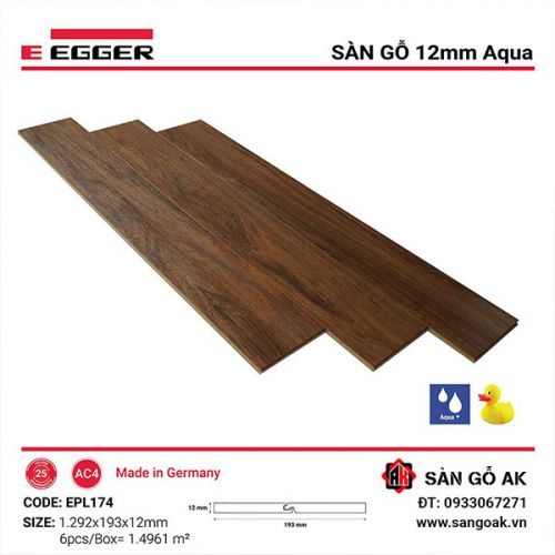 Sàn Gỗ Công Nghiệp Đức Egger Aqua 12mm EPL174