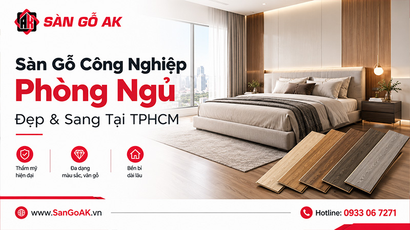 Sàn gỗ công nghiệp phòng ngủ đẹp và sang tại TPHCM